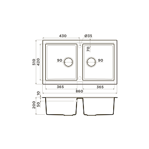Мойка Omoikiri Tedori 86-2-GR