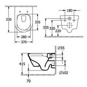 Villeroy & Boch Architectura 4694CL01 Унитаз подвесной TwistFlush с сиденьем Soft Close
