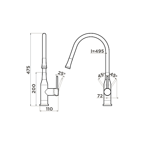  Смеситель Omoikiri Yatomi-BN-BL , фото № 2