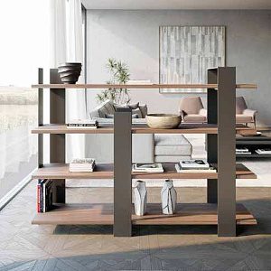Стеллаж итальянский  KYOTO Dallagnese Италия в японском стиле металлически с деревом