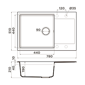 Мойка Omoikiri Daisen 78-LB-BL