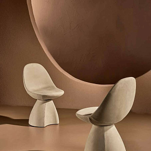 Стул итальянский дизайнерский Nest поворотный в ткани букле Nature Design с плавными формами