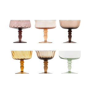 Набор бокалов Bitossi Home Diseguale Amber/Pink set of 6