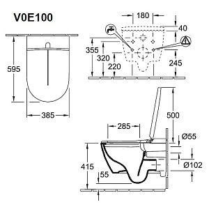 Villeroy & Boch ViClean-I 100 V0E100S0 Унитаз-биде черного цвета