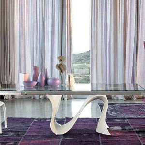 Итальянский стол обеденный фиксированный Wave   8014FSV Glass. Бренд Tonin Casa.