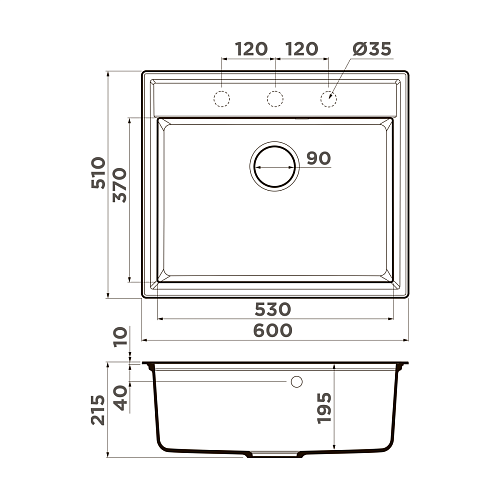  Мойка Omoikiri Daisen 60-GR , фото № 2