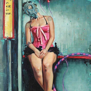 Итальянская картина Truce. Фактурная штукатурка на алюминии. Художник Rosso Emerald Crimson