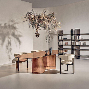 Стол дизайнерский стеклянный итальянский Blur Nature Design Италия полностью из стекла