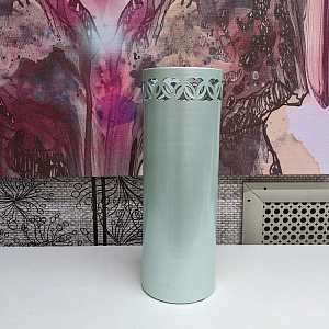 Ваза голубая ажурная керамическая итальянская Mezzaluna Italia