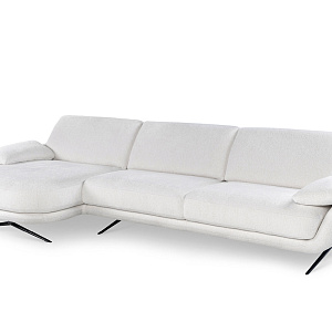 Диван угловой Regal с шезлонгом Calia Italia Италия с регулируемой спинкой в серой ткани