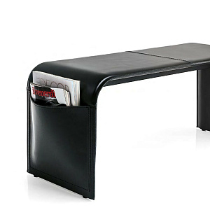 Банкетка Shape Black Calligaris Италия из натуральной кожи