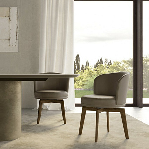 Итальянское полукресло на поворотном основании из массива дерева GINGER  бренд Eforma Италия