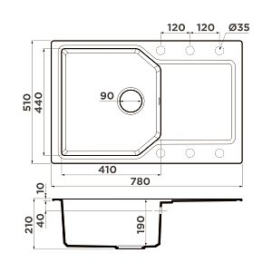 Мойка Omoikiri Yonaka 78-BE
