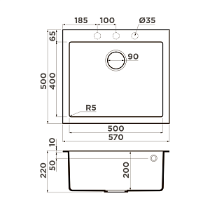 Мойка Omoikiri Bosen 57A-WH