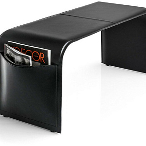 Банкетка Shape Black Calligaris Италия из натуральной кожи
