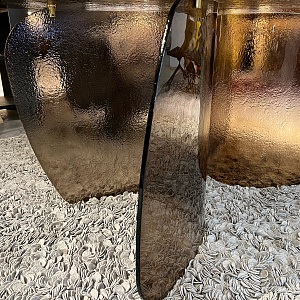 Стол дизайнерский стеклянный итальянский Blur Nature Design Италия полностью из стекла Martellato