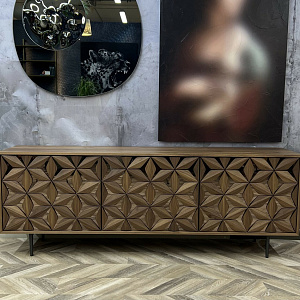 Итальянская дизайнерская тумба TV All Star Tonin Casa из массива дерева с эффектными фасадами