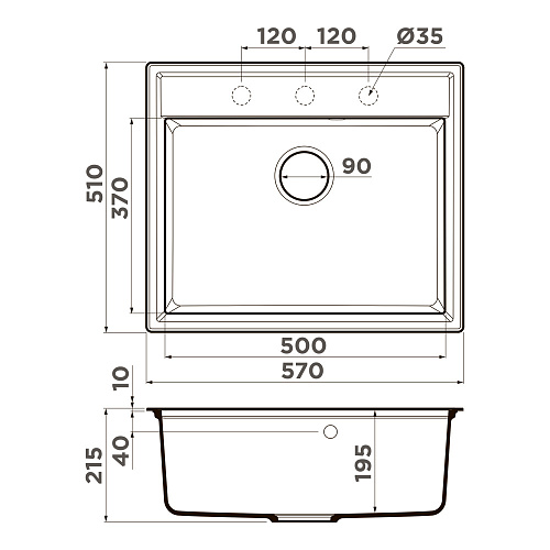  Мойка Omoikiri Daisen 57-WH , фото № 2