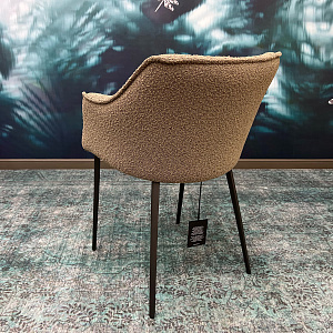 Стул итальянский с подлокотниками GAIA  Tonin Casa, ткань букле, на металлическом основании