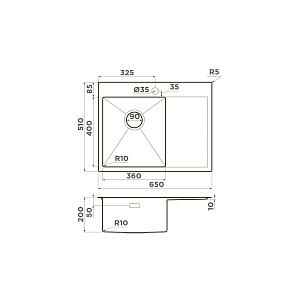 Мойка Omoikiri Akisame 65-L-GM