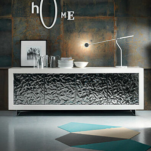 Тумба итальянская деревянная дизайнерская  Picasso-Mito Riflessi с металлическими фасадами