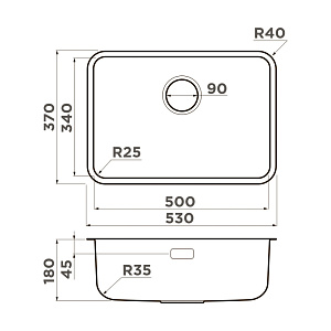 Мойка Omoikiri Omi 53-U/I-LG Ultra Mini