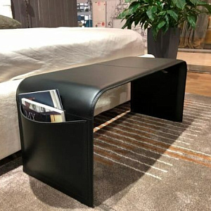 Банкетка Shape Black Calligaris Италия из натуральной кожи