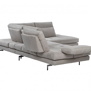 Угловой итальянский диван Toby Wing с шагающей спинкой Calia Italia Италия в ткани серого цвета