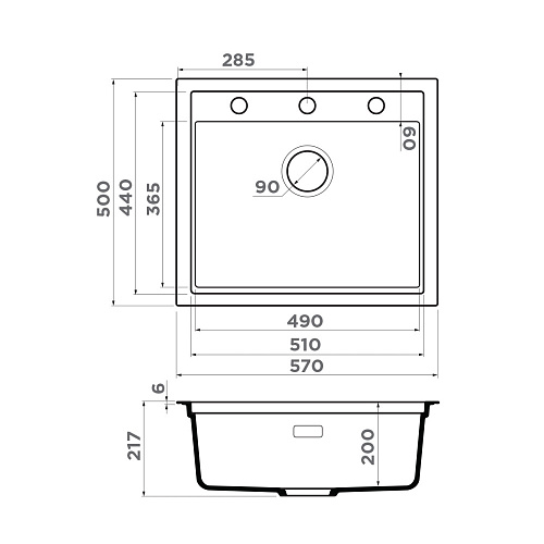  Мойка Omoikiri Sintesi 57-WG , фото № 2