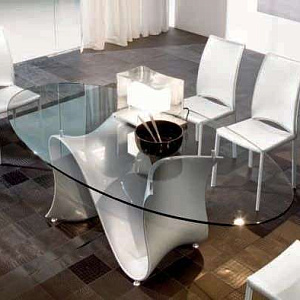 Итальянский стол обеденный фиксированный Wave   8014FSV Glass. Бренд Tonin Casa.
