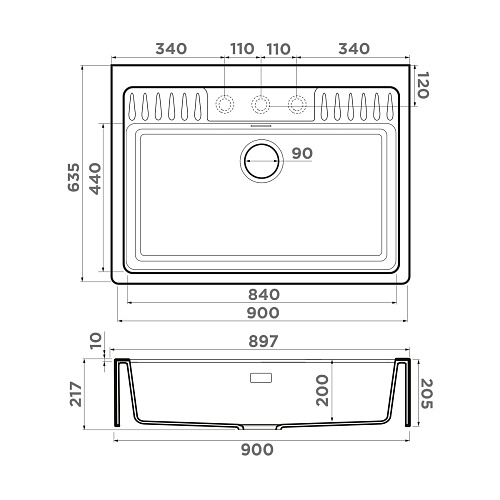  Мойка Omoikiri Kinokawa 90-GR , фото № 2