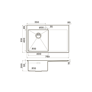 Мойка Omoikiri Akisame 78-L-LG