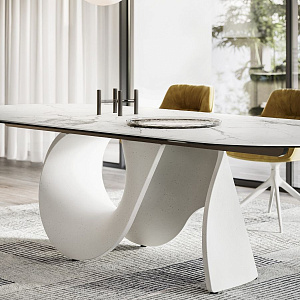 Стол обеденный итальянский фиксированный Seashell CS4141-FB 250 Calligaris закругленный Италия