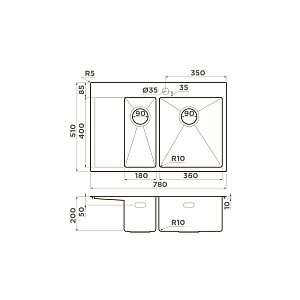 Мойка Omoikiri Akisame 78-2-R-LG