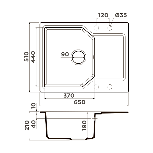  Мойка Omoikiri Yonaka 65-BL , фото № 2