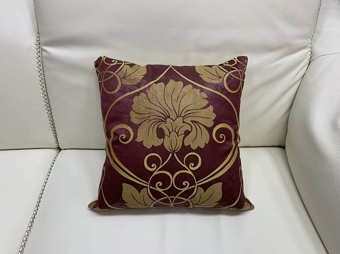  Подушка декоративная  шелковая итальянская цветочный орнамент , фото № 1