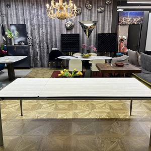 Стол итальянский раскладной Boma Calligaris с керамической столешницей на 4 тонких ножках из металла