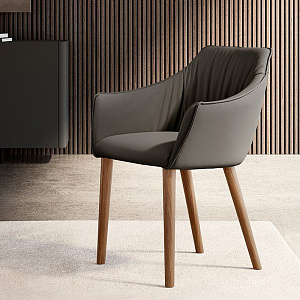 Стул итальянский  кожаный  Era  Бренд Eforma на металлическом основании