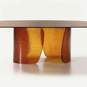 Стол дизайнерский стеклянный итальянский Blur Nature Design Италия полностью из стекла