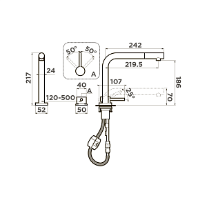 Смеситель Omoikiri Nara-S-BN