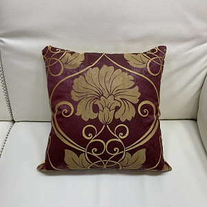 Подушка декоративная  шелковая итальянская цветочный орнамент