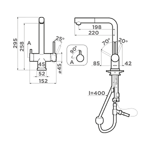 Смеситель Omoikiri Takamatsu-S-GB