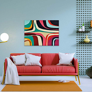 Картина Seventies 120×90 Абстракция Италия ручная работа