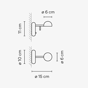 Настенный светильник Vibia Pin Pin 1675 Green 167562/10