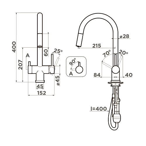  Смеситель Omoikiri Akita-S-GB , фото № 2