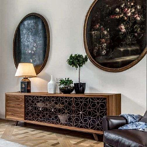 Витрина итальянская дизайнерская Granada 8613 Tonin Casa Италия из дерева со стеклянными фасадами