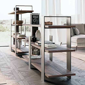 Стеллаж итальянский  KYOTO Dallagnese Италия в японском стиле металлически с деревом