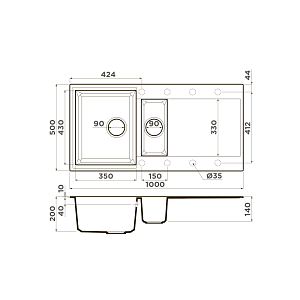 Мойка Omoikiri Sakaime 100-2-ES