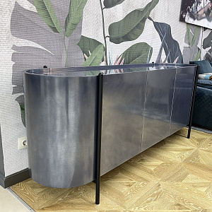 Тумба итальянская дизайнерская Supernova Piombo Dallagnese Италия закругленная  металлизированная