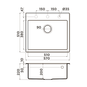Мойка Omoikiri Tedori 57-PL